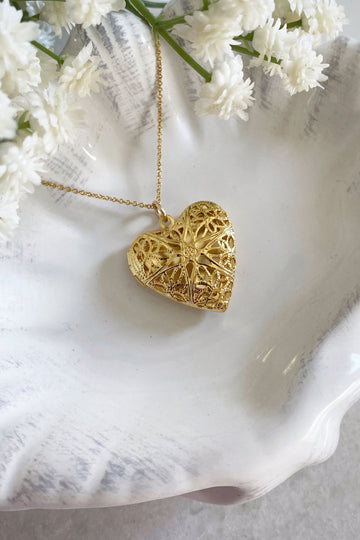 Wisteria London Florence Filigree Heart Locket Wisteria London